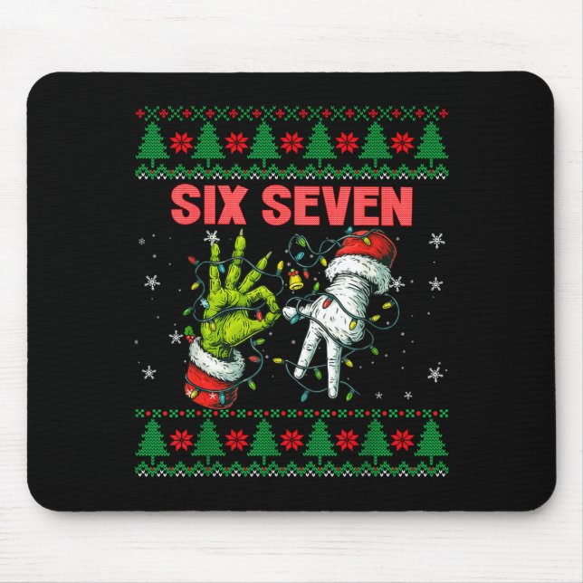 Tapis De Souris Santa 67 Christmas Ugly Sweater Fingers Six Seven  (Devant)