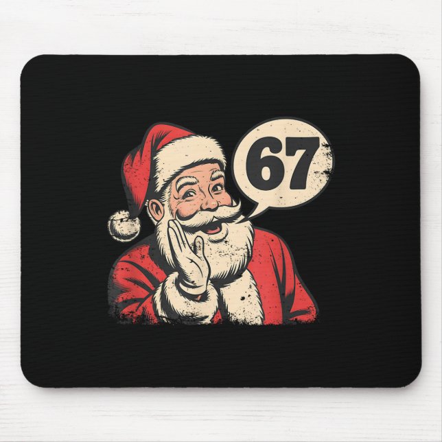 Tapis De Souris Santa 67 Noël Six Sept Mème  (Devant)