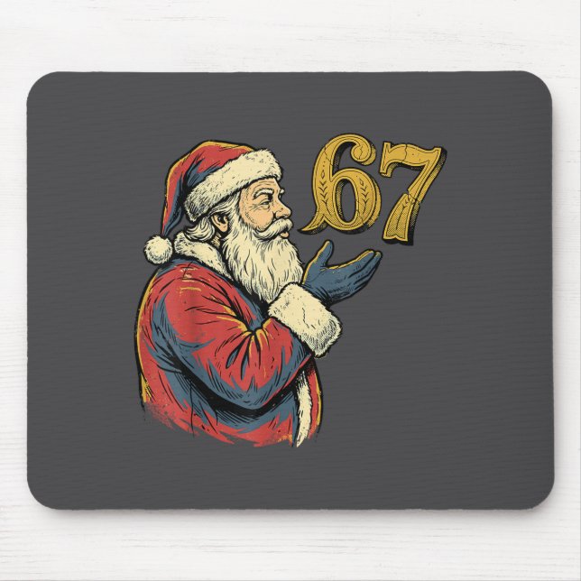 Tapis De Souris Santa 67 Number Funny Christmas Meme Se  (Devant)