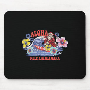 Tapis De Souris Santa Aloha Noël hawaïen Mele Kalikimaka Sur