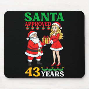 Tapis De Souris Santa Approuvé 43 Ans Joyeux Anniversaire Noël C