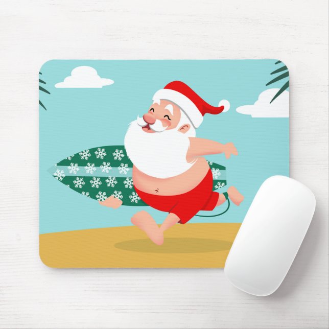 Tapis De Souris Santa at beach (Avec souris)