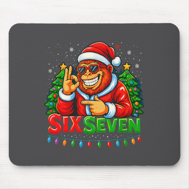 Tapis De Souris Santa Bigfoot Christmas Sasquatch 67 Funny Meme Si (Devant)