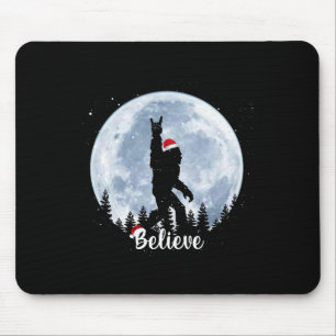 Tapis De Souris Santa Bigfoot Noël Rock Roll Sasquatch Croire