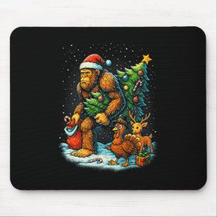Tapis De Souris Santa Bigfoot Sapin de Noël Dinde Renne Merci