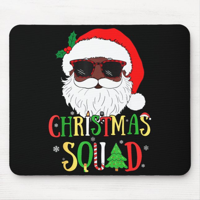 Tapis De Souris Santa Christmas Squad Black Men African American P (Devant)