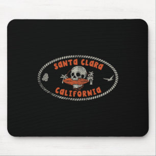 Tapis De Souris Santa Clara Californie Ca Rétro Surfeur Avant Et C