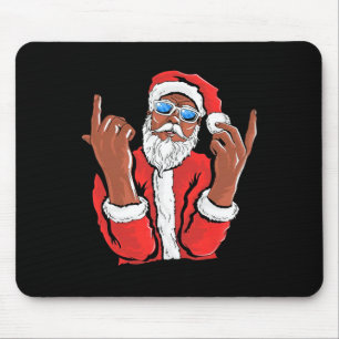 Tapis De Souris Santa Claus Black Man Noël Noël Noël Noël Noël Fam