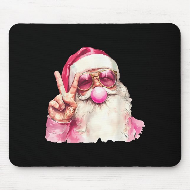 Tapis De Souris Santa Claus Blowing Bubble Gum Nk Sungles Christma (Devant)