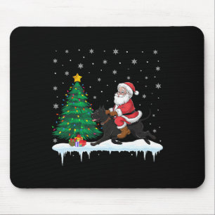 Tapis De Souris Santa Claus équitation Canne Corso Chiens Garçons 