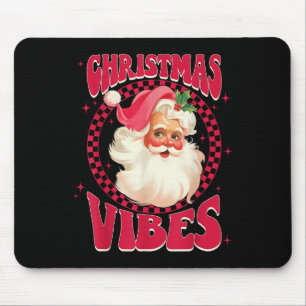 Tapis De Souris Santa Claus Rose vintage Visage Hommes Femmes Enfa