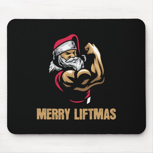 Tapis De Souris Santa Claus Salle de gym Fitness Fitry Liftmas (Devant)