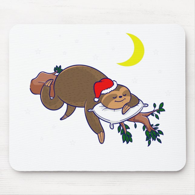 Tapis De Souris santa claus sloth noël (Devant)
