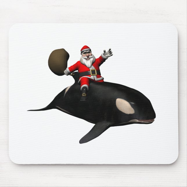 Tapis De Souris Santa Claus Sur Orca (Devant)