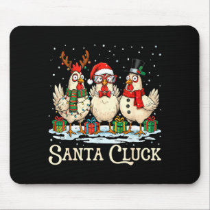 Tapis De Souris Santa Cluck poulet de Noël drôle d'animal de ferme