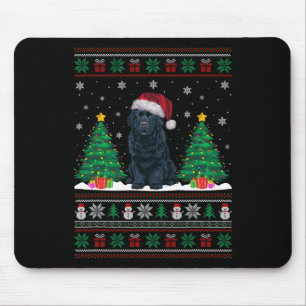 Tapis De Souris Santa Hat Newfoundland Dog Xmas Tree Lights S