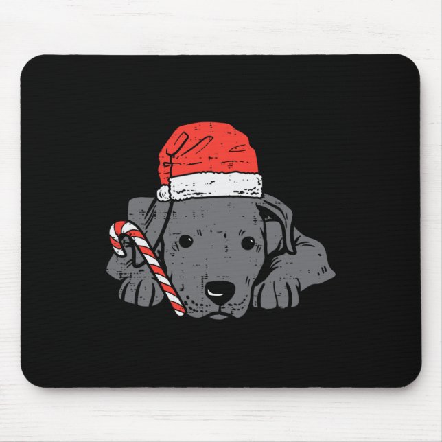 Tapis De Souris Santa hat pitbull pit chien noël Noël Noël (Devant)