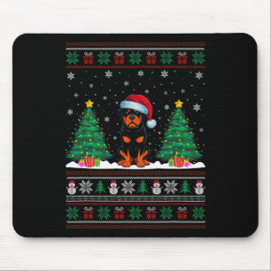 Tapis De Souris Santa Hat Rottweiler Chien Noël Arbre Lumière Ugl