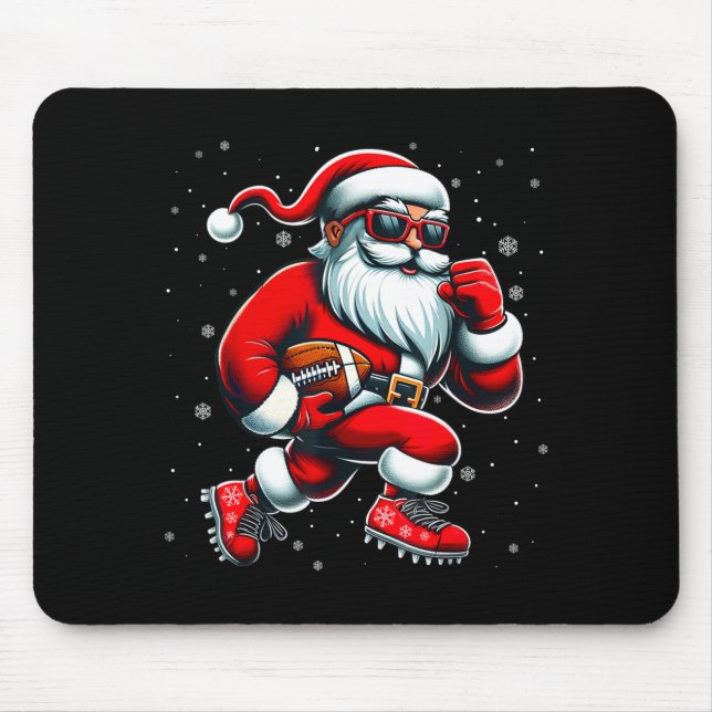 Tapis De Souris Santa Playing Football Men Boys Christmas Football (Devant)