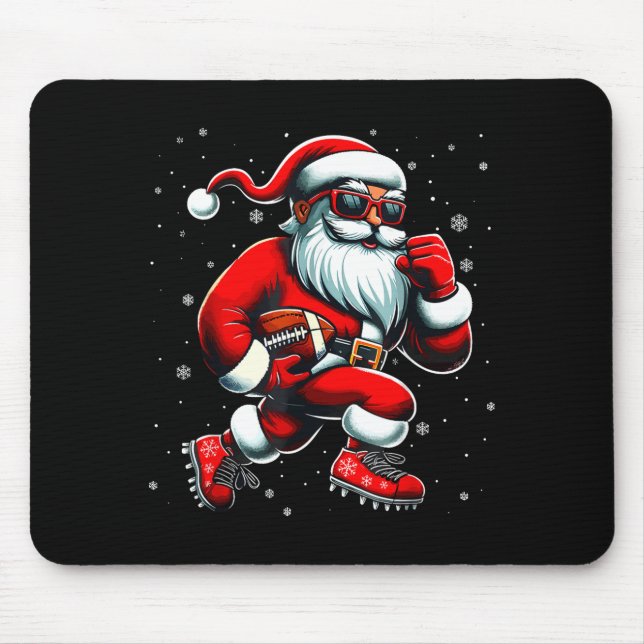 Tapis De Souris Santa Playing Football Men Boys Christmas Football (Devant)