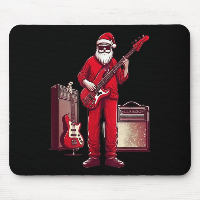Tapis De Souris Santa Playing Guitar B Christmas Pajama Musician B (Devant)