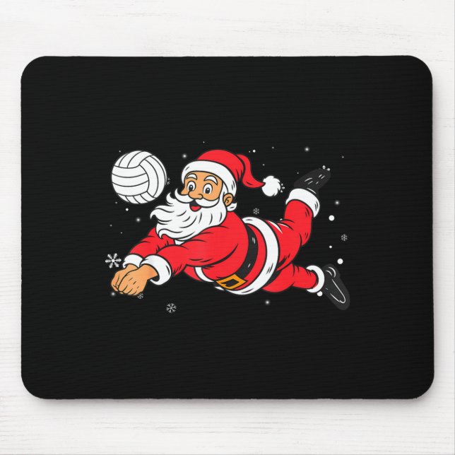Tapis De Souris Santa Playing Volleyball Christmas Pajama Cool Srt (Devant)