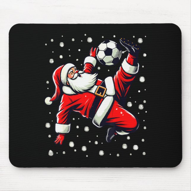 Tapis De Souris Santa Plays Soccer Bicycle Kick, Christmas Women M (Devant)