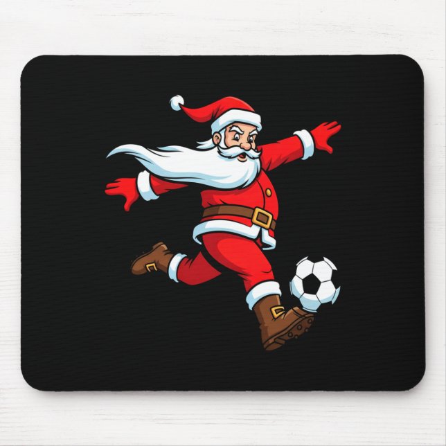 Tapis De Souris Santa Plays Soccer Christmas Srts Women Men Kids L (Devant)