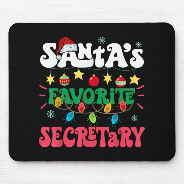 Tapis De Souris Santa S Favorite Secretary Funny Santa Xmas Light  (Devant)