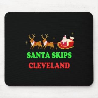 Tapis De Souris Santa saute Cleveland Renne du Père Noël Noël drôl