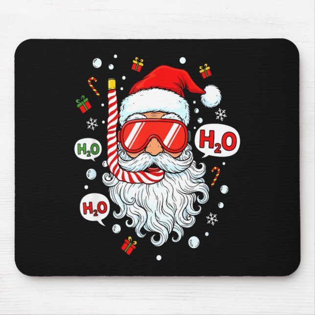 Tapis De Souris Santa Scuba Diving Equipment Funny Scuba Diver Chr (Devant)