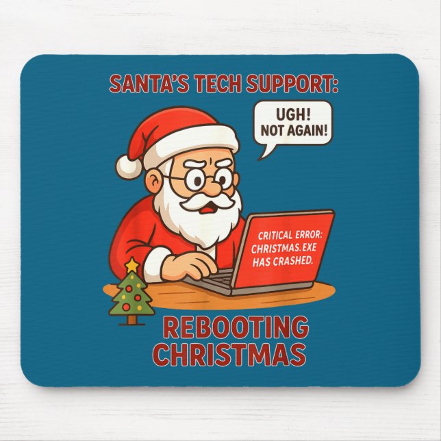 Tapis De Souris Santa Support s Rebooting Humor Tech Computer Joke (Devant)