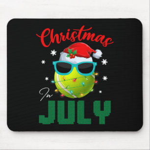 Tapis De Souris Santa Tennis Ll Lunettes de soleil Xmas Lights Noë