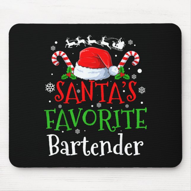 Tapis De Souris Santa's Favorite Bartender Christmas Party  (Devant)