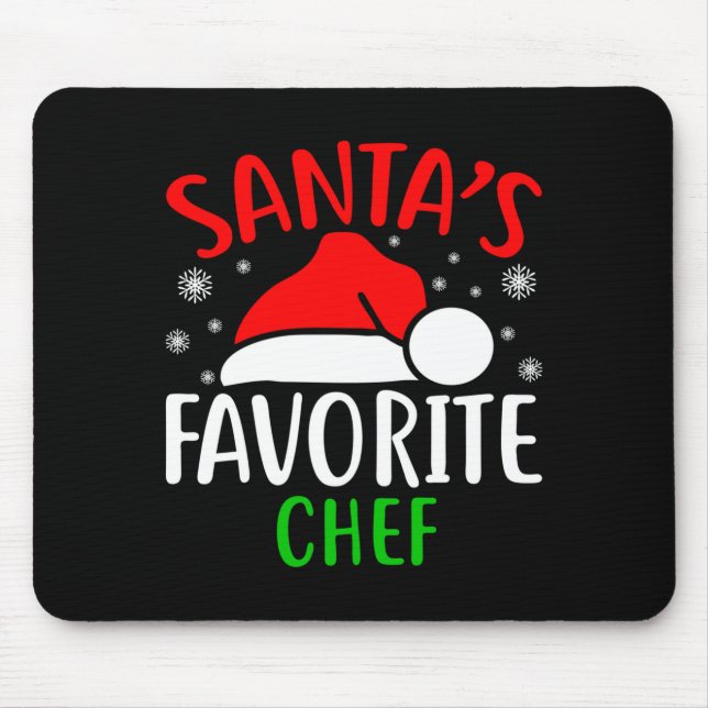 Tapis De Souris Santas Favorite Chef Funny Christmas Xmas Santa Lo (Devant)
