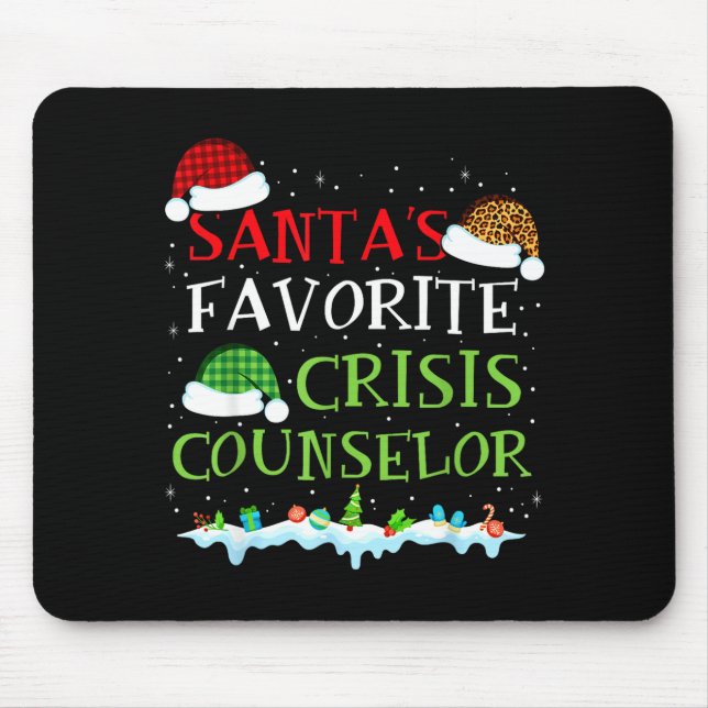 Tapis De Souris Santa's Favorite Crisis Counselor Fun Christmas  (Devant)
