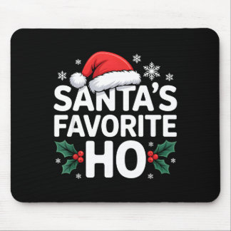 Tapis De Souris Santa's Favorite Ho Tee Funny Christmas Graphic 
