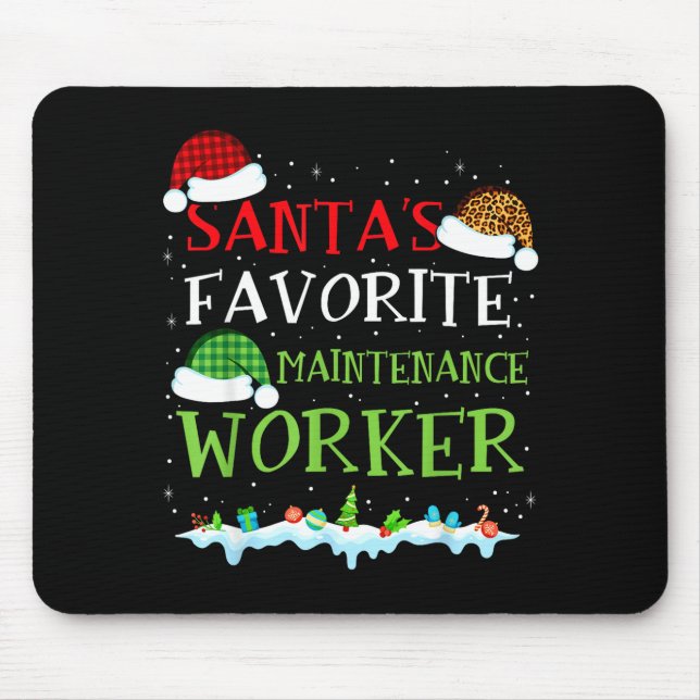 Tapis De Souris Santa's Favorite Maintenance Worker Fun Christmas  (Devant)