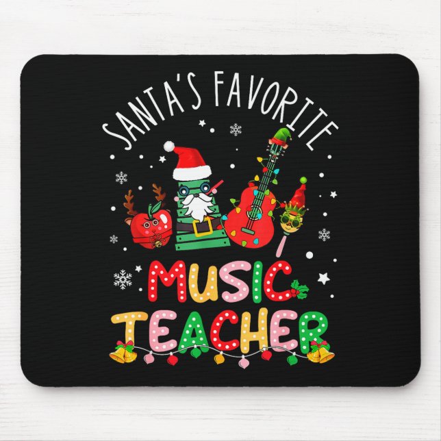 Tapis De Souris Santa's Favorite Music Teacher Christmas Santa Hat (Devant)
