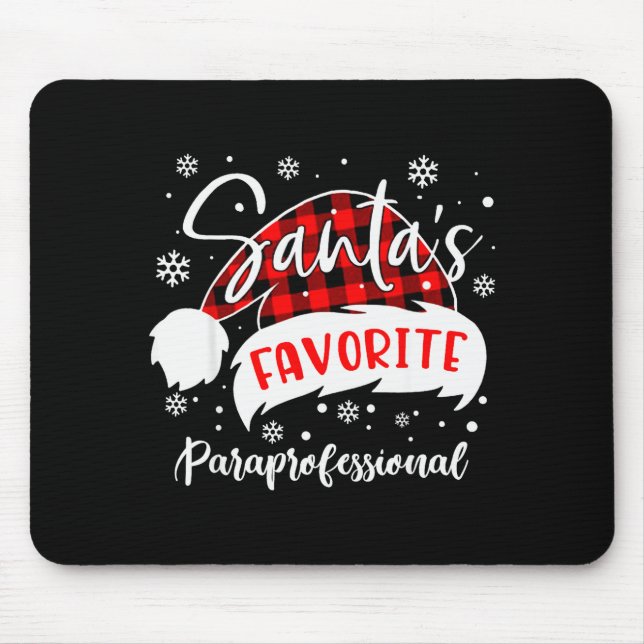 Tapis De Souris Santa's Favorite Paraprofessional Hat Flannel Chri (Devant)