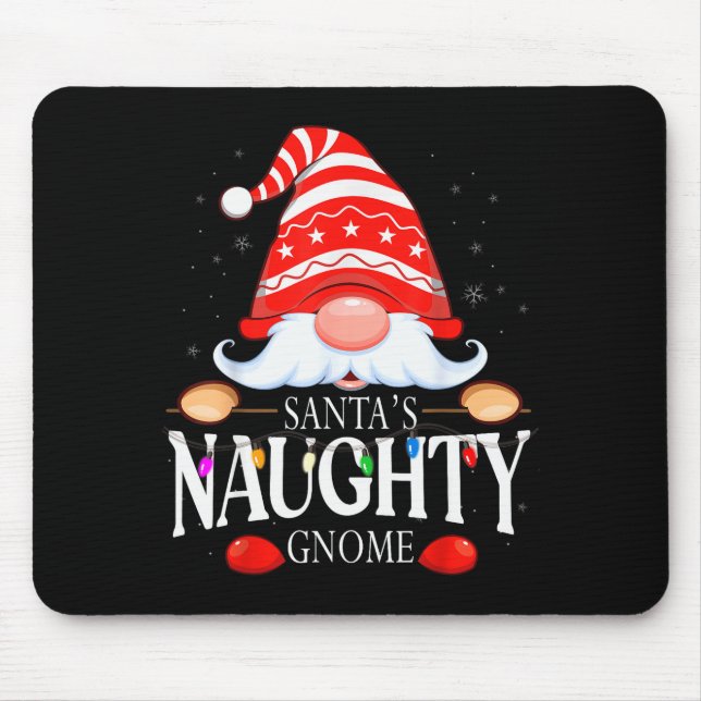 Tapis De Souris Santa's Naughty Gnome Matching Christmas Pajama  (Devant)