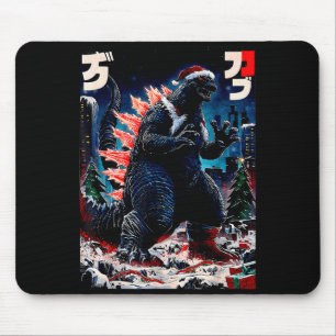 Tapis De Souris Santazilla Monstre Japonais Kaiju Dinosaure Noël