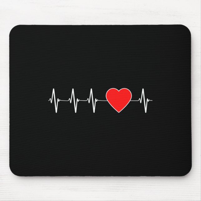 Tapis De Souris Santé Carburant Ekg Cardiopathie rouge Sensibilisa (Devant)