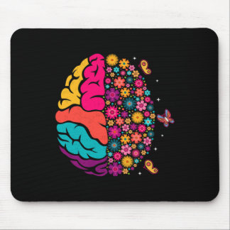 Tapis De Souris Santé mentale Floral Cerveau Conscience de la dépr