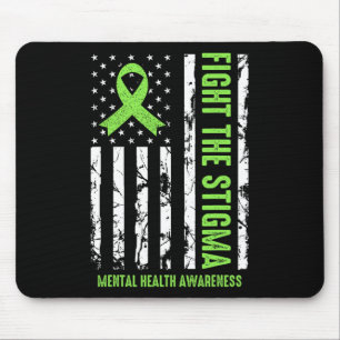 Tapis De Souris Santé Ruban Usa Drapeau Nous Portons Vert Santé Me