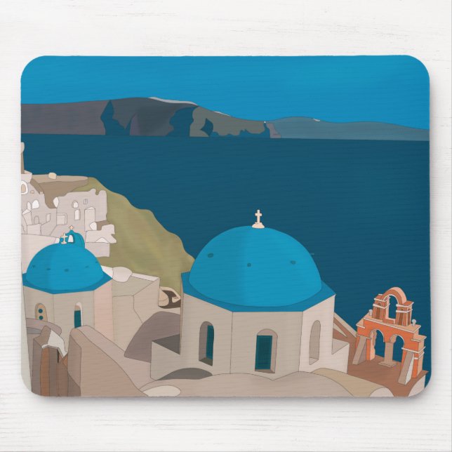 Tapis De Souris Santorin Grèce (Devant)