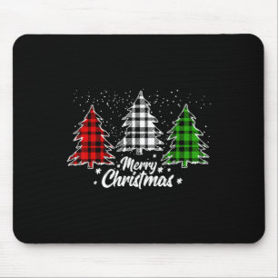Tapis De Souris Sapin de Noël Buffalo à carreaux rouge blanc vert