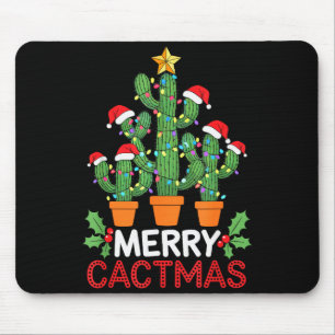 Tapis De Souris Sapin de Noël Cactus Drôle Merry Cactmas Cactus M
