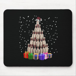 Tapis De Souris Sapin de Noël de bowling drôle de Noël assorti à l