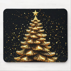 Tapis De Souris Sapin de Noël doré